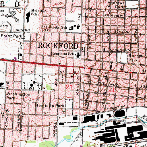 Topographic Map of Kingdom Hall of Jehovahs Witnesses-West, IL