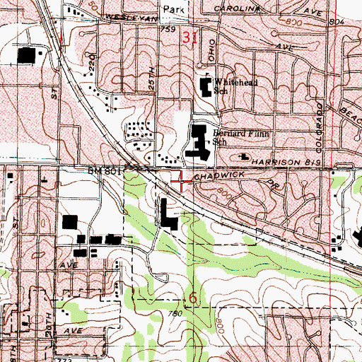 Topographic Map of Kingdom Hall of Jehovahs Witnesses-South, IL