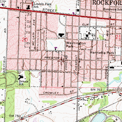 Topographic Map of Liberty Baptist Church, IL