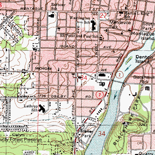 Topographic Map of Marchesano Shopping Center, IL