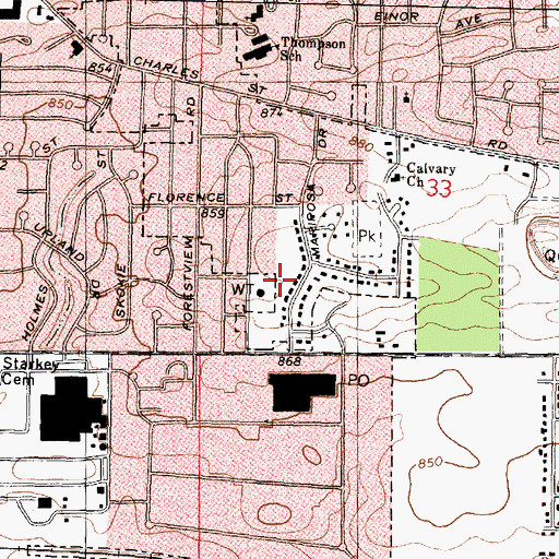 Topographic Map of Mariposa Playground, IL