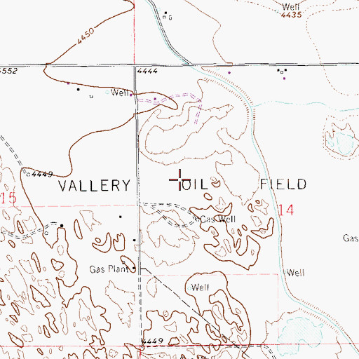 Topographic Map of Valley Oil Field, CO