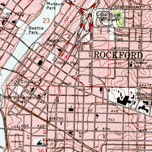 Topographic Map of Metro Christian Center, IL