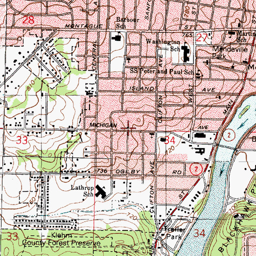 Topographic Map of Miles Memorial Christian Methodist Episcopal Church, IL