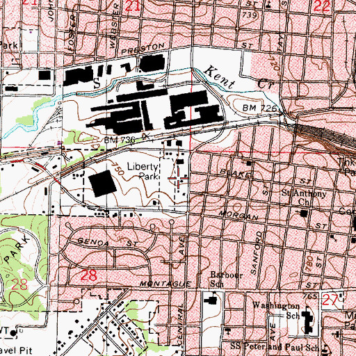 Topographic Map of Morgan Street Playground, IL