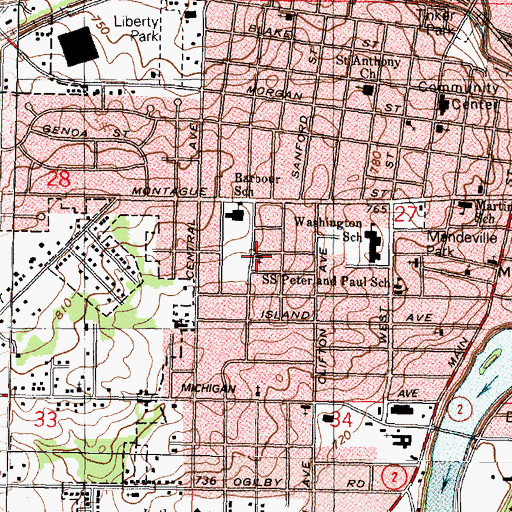 Topographic Map of Mount Carmel Missionary Baptist Church, IL