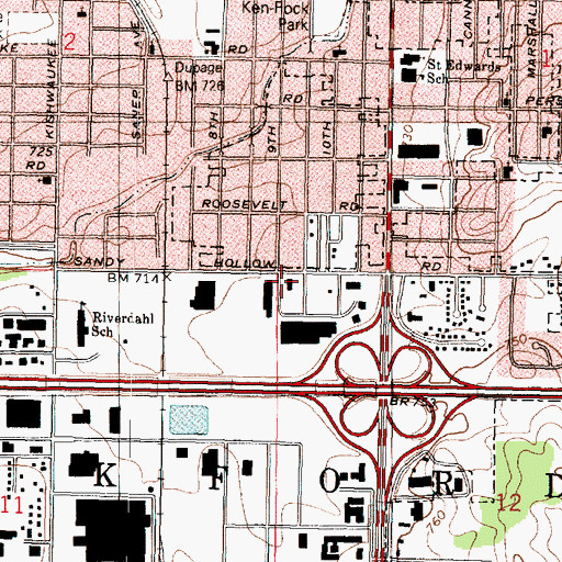 Topographic Map of Mount Olive Baptist Church, IL