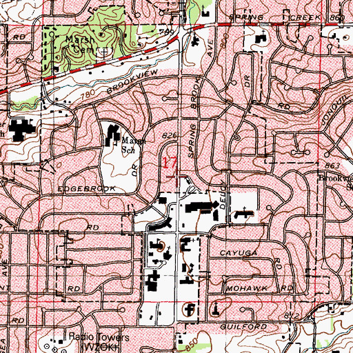 Topographic Map of Mount Olive Lutheran Church, IL