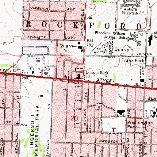 Topographic Map of Mount Sinai Church, IL