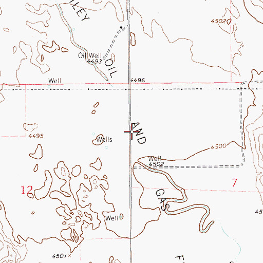 Topographic Map of Ashley Oil and Gas Field, CO