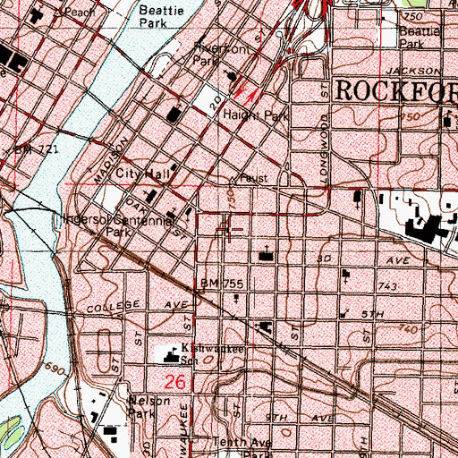 Topographic Map of New Fellowship Baptist Church, IL