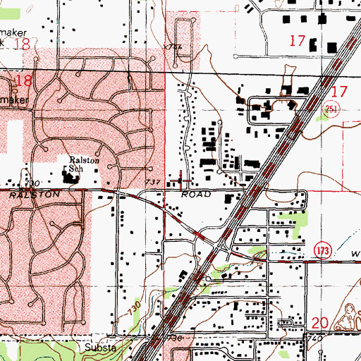 Topographic Map of New Hope Baptist Church, IL
