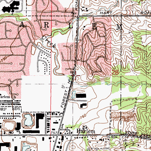 Topographic Map of New Life Assembly of God Church, IL