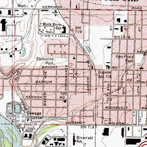 Topographic Map of New Life Fellowship Church, IL