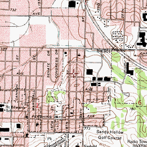 Topographic Map of Normandy Heights, IL