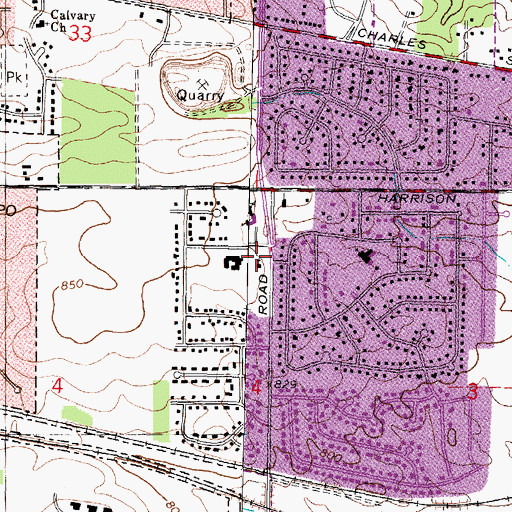 Topographic Map of Our Masters United Methodist Church, IL