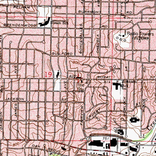 Topographic Map of Our Saviors Lutheran Church, IL