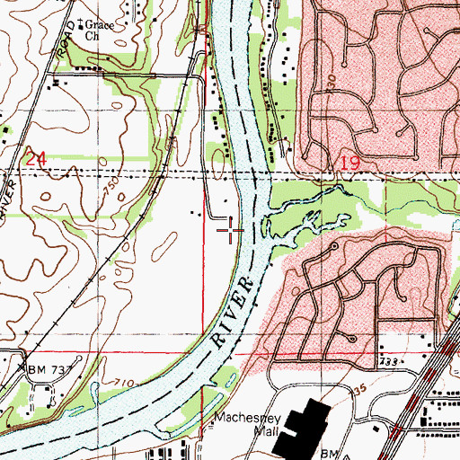 Topographic Map of Parkside Church of the Nazarene, IL