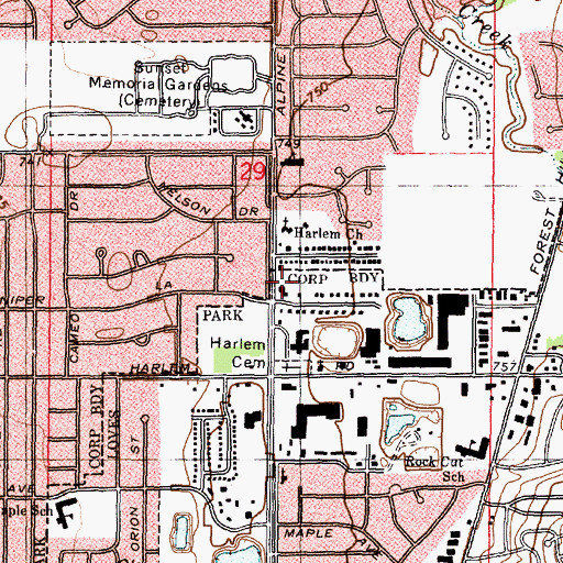 Topographic Map of Pentecostal Church of the First Born, IL