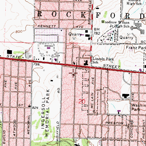 Topographic Map of Progressive Missionary Baptist Church, IL