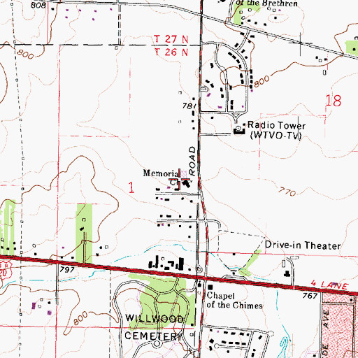 Topographic Map of Rockford Baptist High School, IL