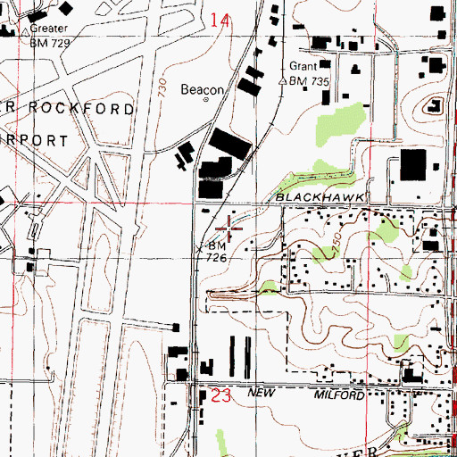 Topographic Map of Rockford Pistol Range, IL