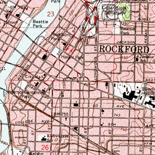 Topographic Map of Saint Augustine Greek Orthodox Church, IL