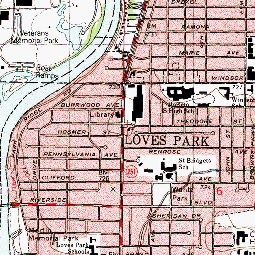 Topographic Map of Saint Chads Episcopal Church, IL