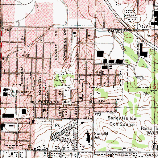 Topographic Map of Saint Luke Missionary Baptist Church, IL