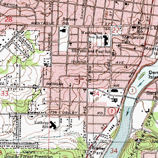 Topographic Map of Saint Paul Church of God in Christ, IL