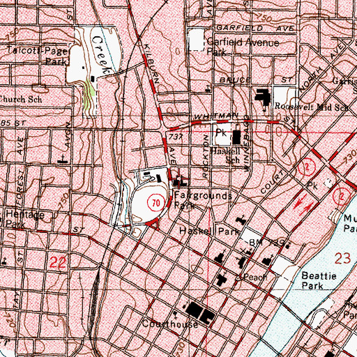 Topographic Map of Saint Paul Lutheran Church, IL