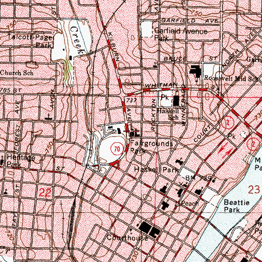 Topographic Map of Saint Paul Lutheran School, IL