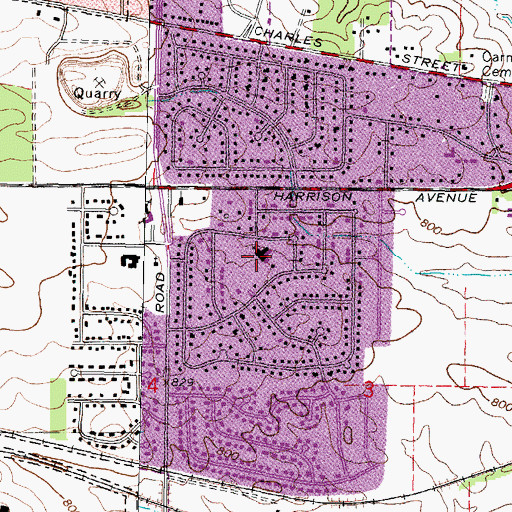 Topographic Map of Saint Rita Roman Catholic Church, IL