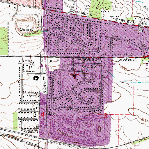 Topographic Map of Saint Rita School, IL
