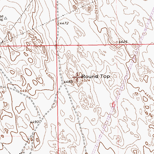 Topographic Map of Round Top, CO