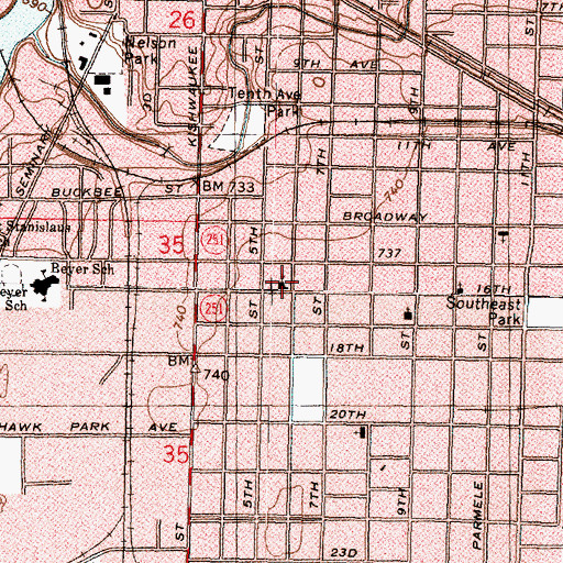 Topographic Map of Salem Lutheran Church, IL