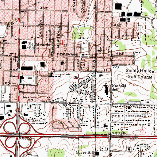 Topographic Map of Sawyer Playground, IL