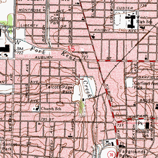 Topographic Map of School of Hope, IL