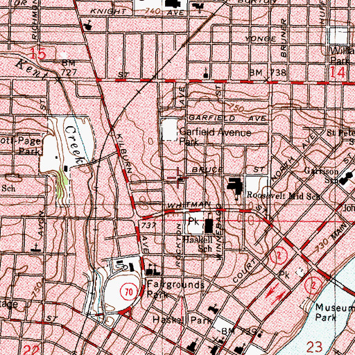 Topographic Map of Second Christian Church, IL