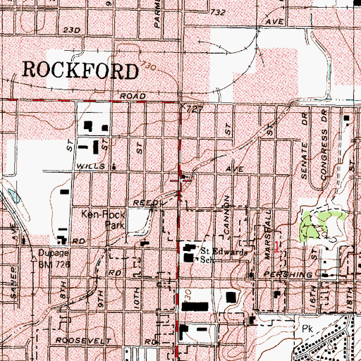Topographic Map of Souls Harbor Church, IL