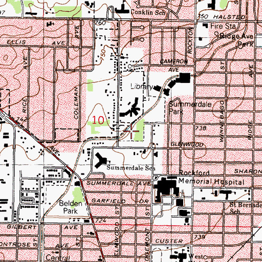 Topographic Map of Summerdale Playground, IL