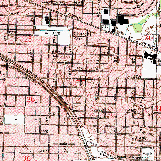 Topographic Map of Tabor Lutheran Church, IL