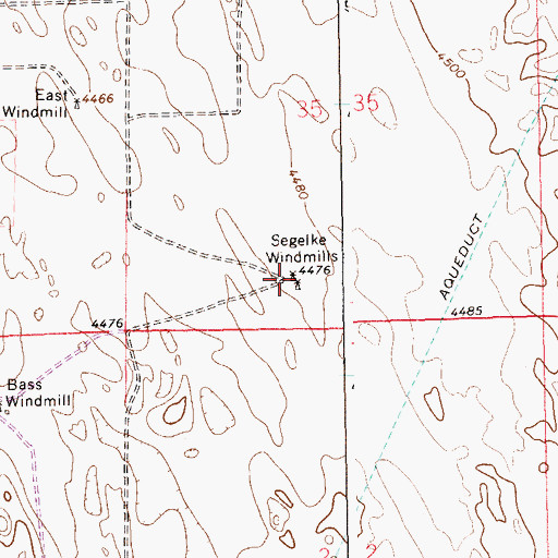 Topographic Map of Segelke Windmills, CO