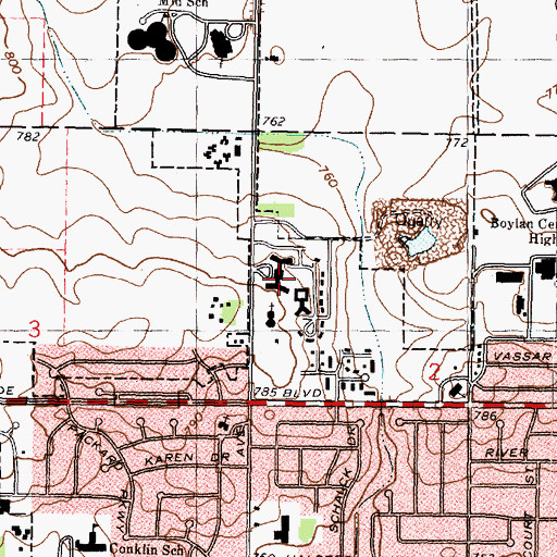 Topographic Map of Wesley Willows Nursing Home, IL
