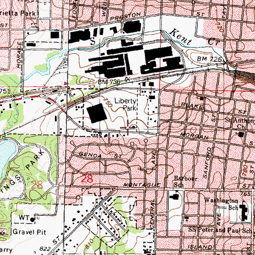 Topographic Map of West Side Church of Christ, IL