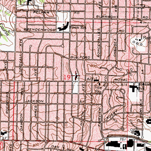 Topographic Map of Westminster Presbyterian Church, IL