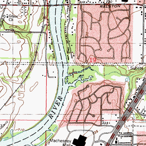 Topographic Map of Williams Park, IL