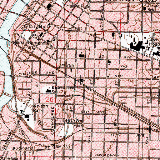Topographic Map of Zion Lutheran Church, IL
