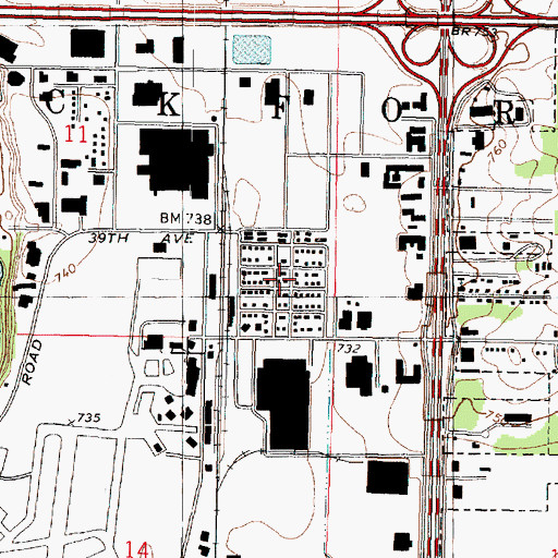 Topographic Map of Winnebago Court, IL