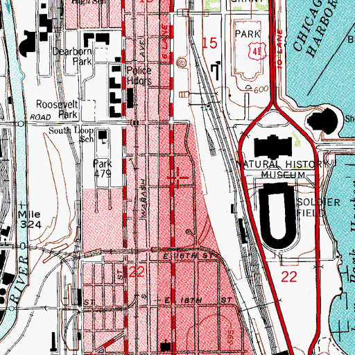 Topographic Map of Harbor Square, IL